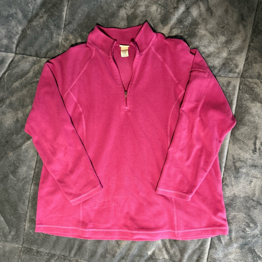 LL Bean Pink Quarter-Zip Pullover